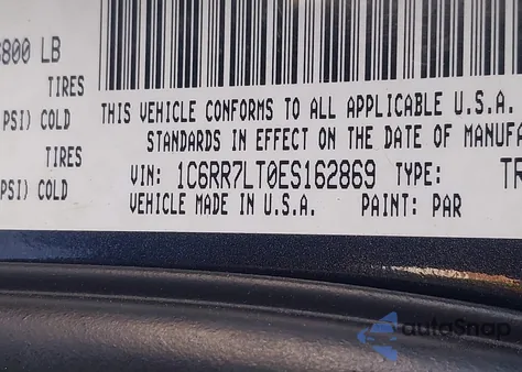 2014 Ram 1500 Big Horn из США, поврежденный, VIN 1C6RR7LT0ES162869